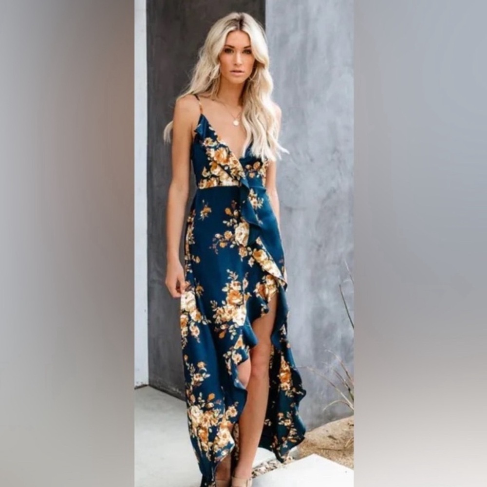 Beautiful blue flowers dress